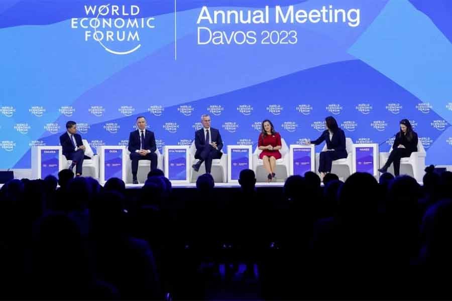 NATO Secretary General Jens Stoltenberg, Poland's President Andrzej Duda and Canada's Deputy Prime Minister and Minister of Finance Chrystia Freeland taking part in the World Economic Forum session on "Restoring Security and Peace.", in Davos on January 18 this year –Reuters file photo