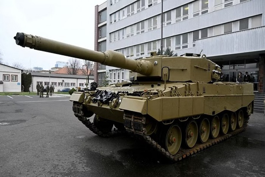 Germany delivers its first Leopard tanks to Slovakia as part of a deal after Slovakia donated fighting vehicles to Ukraine, in Bratislava, Slovakia, Dec 19, 2022.REUTERS
