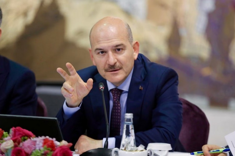 Turkish Interior Minister Suleyman Soylu speaks during a news conference in Istanbul, Turkey, August 21, 2019. Ahmet Bolat/Pool via REUTERS/File Photo/File Photo