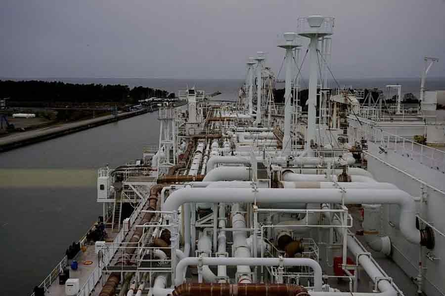 The main deck of the Floating Storage and Regasification Unit (FSRU) "Neptune" is seen during the official commissioning of the liquefied natural gas (LNG) terminal "Deutsche Ostsee" at the harbour in Lubmin of Germany on January 14 this year. –Reuters file photo