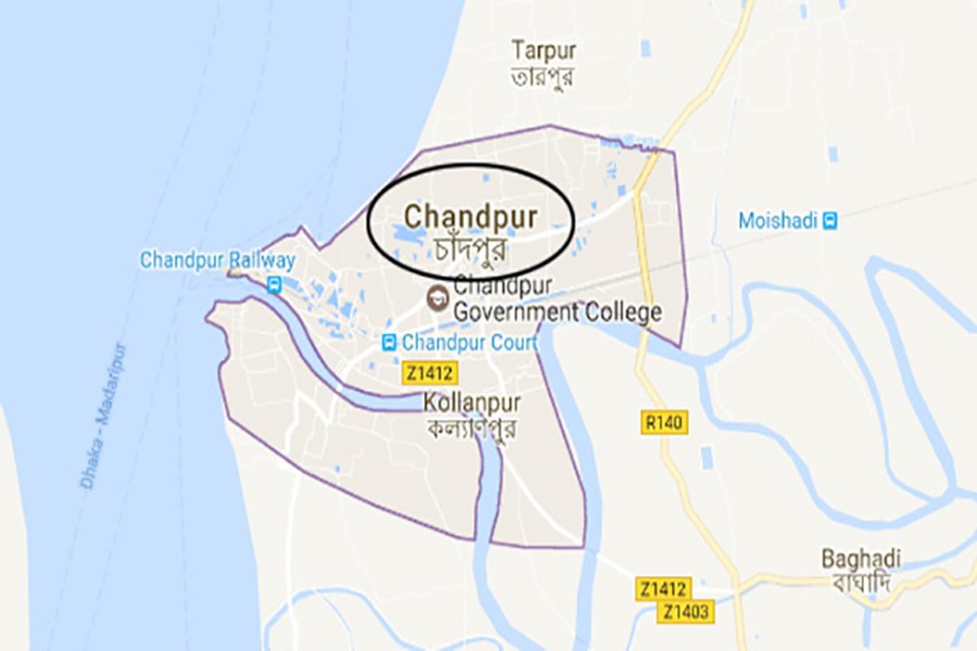 Google map showing Chandpur district