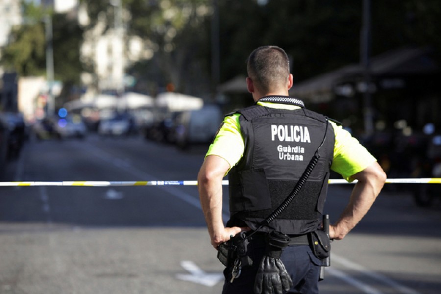 A police officer mans a cordon after the van attack in Barcelona. - Reuters file photo