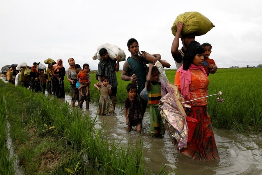 Rohingyas fleeing to Bangladesh say a campaign of arson and killings by the Myanmar army is aimed at trying to force them out