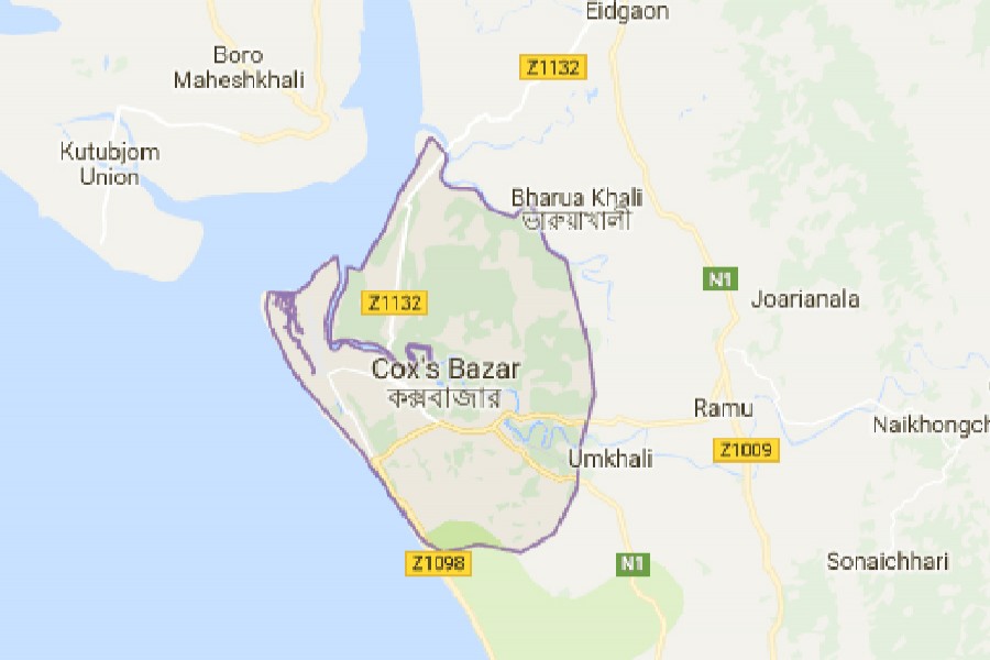 Google map showing Cox's Bazar district.