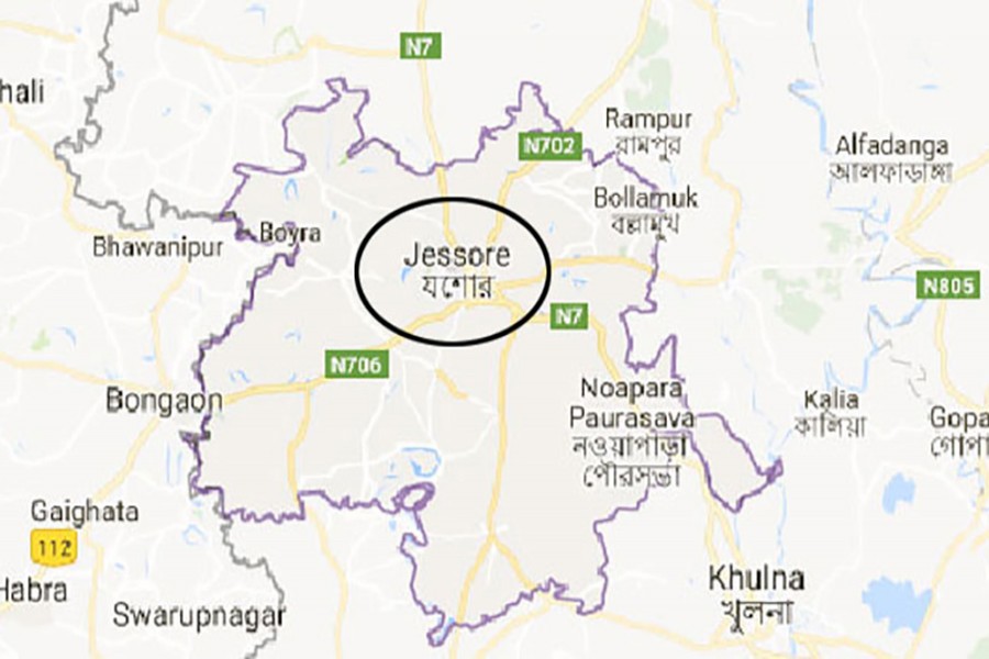 Google map showing Jessore district.