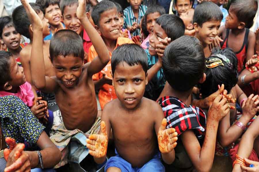 Rohingya children at a Cox’s Bazar refugee camp: Facing an uncertain future.