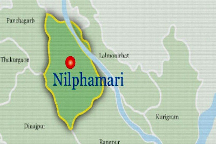 Google map showing Nilphamari district