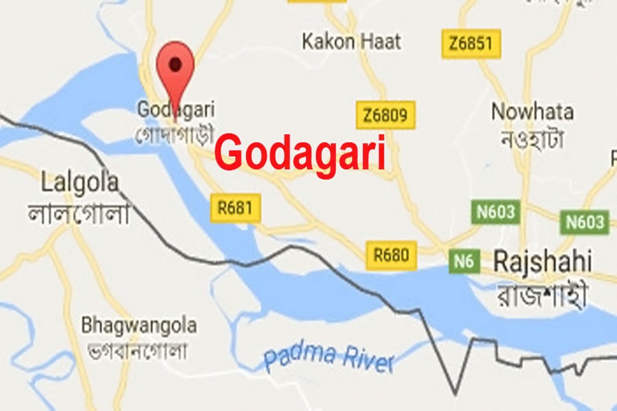 Google map showing Godagari upazila in Rajshahi
