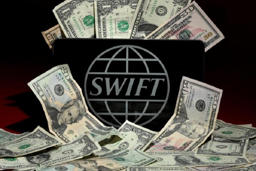 The SWIFT logo is pictured in this photo illustration taken April 26, 2016. Reuters/File Photo