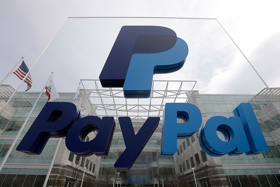AP file photo shows PayPal's headquarters in San Jose, California.