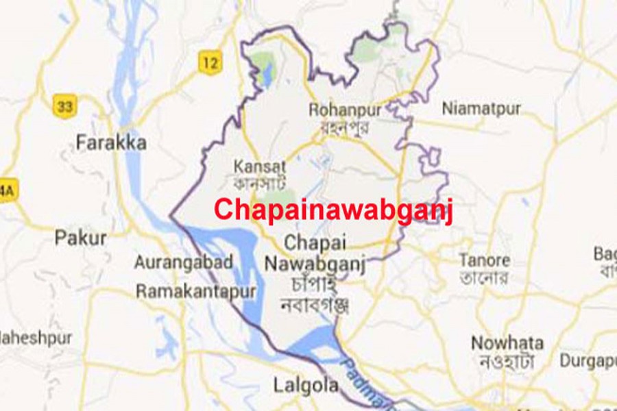 Google map showing Chapainawabganj district