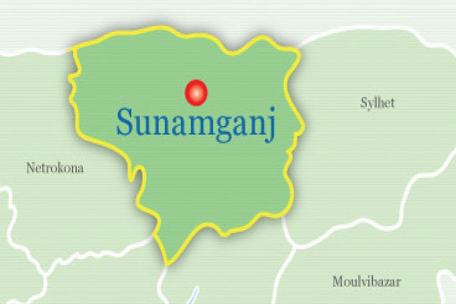 Google map showing Sunamganj district