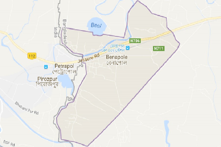 Google map showing Benapole area of Jessore district