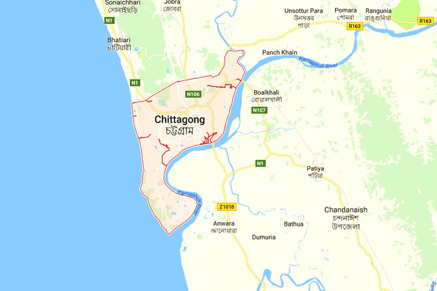 Google map showing Chittagong division