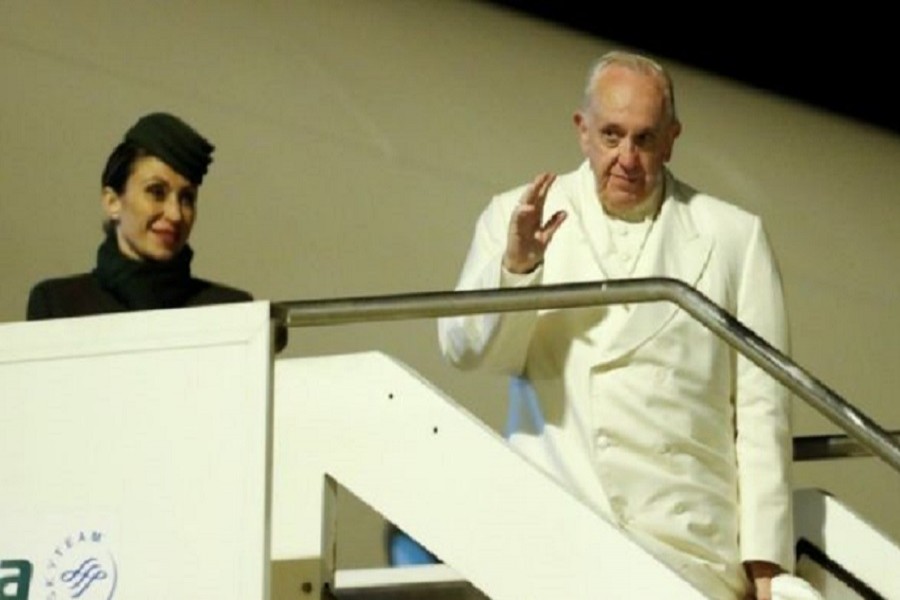 Pope Francis departed Rome on Sunday night. Photo: Reuters