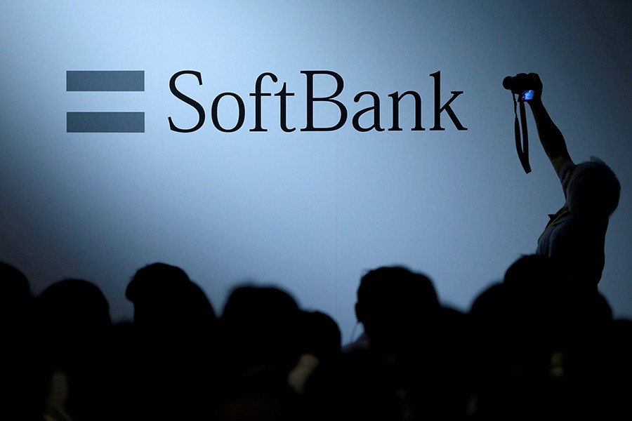 The logo of SoftBank Group Corp is displayed at SoftBank World 2017 conference in Tokyo, Japan in July last. - Reuters file photo
