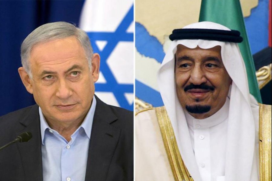 Netanyahu and Saudi King Salman.  - Reuters photo