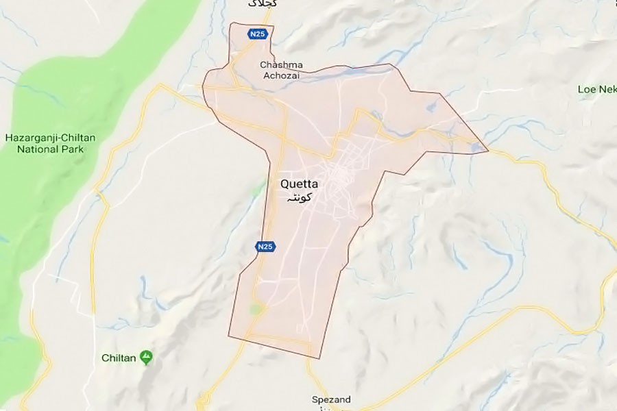 Google map showing Quetta, the capital of Pakistan's restive Balochistan province.