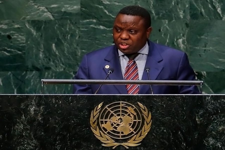 Harry Kalaba, Minister for Foreign Affairs for Zambia, addresses the 69th United Nations General Assembly at the UN headquarters in New York September 26, 2014. (REUTERS)