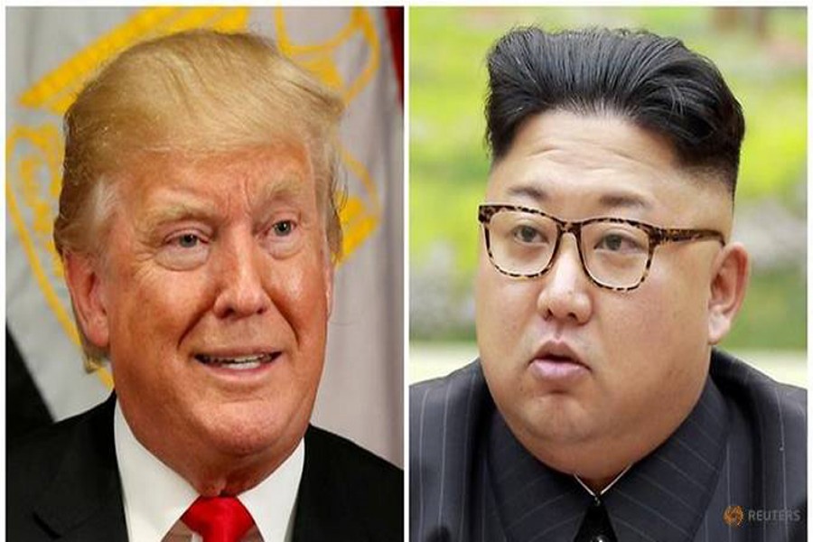 US President Donald Trump (left) and North Korean leader Kim Jong Un.