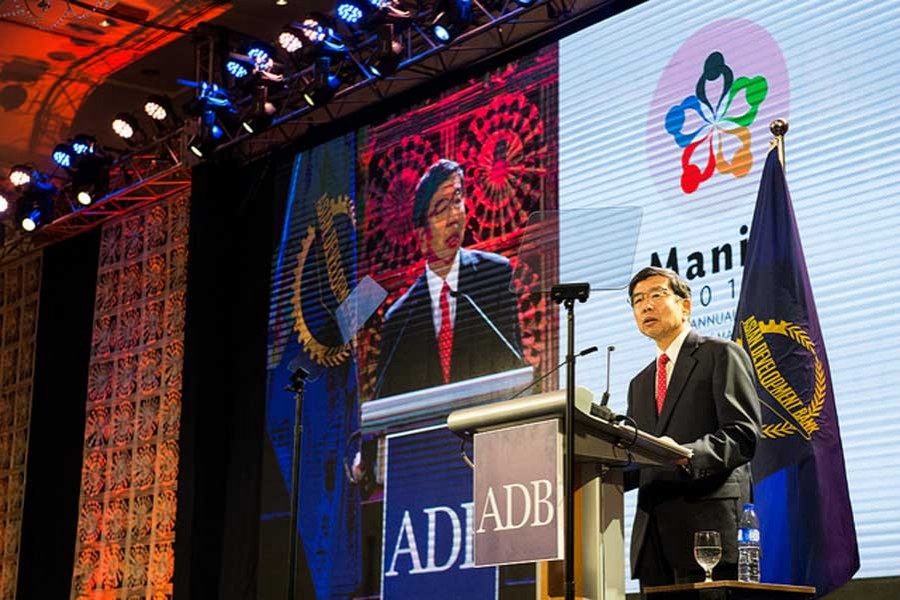 ADB President Mr Takehiko Nakao delivering his speech at the opening session of the Board of Governors during the 51st ADB Annual Meeting at Manila in Philippines on Saturday                           -Photo: ADB