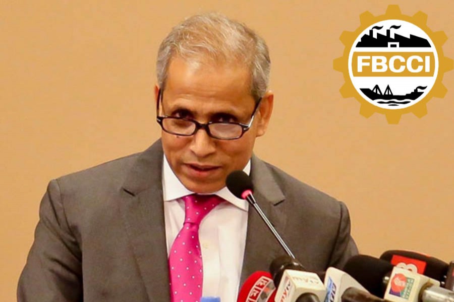 FBCCI President Md Shafiul Islam Mohiuddin speaks at a discussion (File Photo)