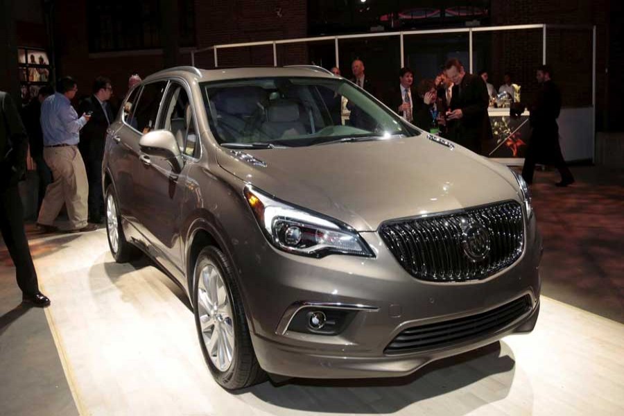 General Motors Co. displays its US version of the Buick Envision crossover, the first China-built car imported to the US by a Detroit automaker, during a media event before the start of the North American International Auto Show in Detroit, Michigan, January 10, 2016. Reuters/File Photo
