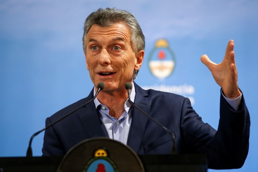 Argentina's President Mauricio Macri gestures during a news conference at the Olivos Presidential Residence in Buenos Aires on May 16, 2018 — Reuters/File