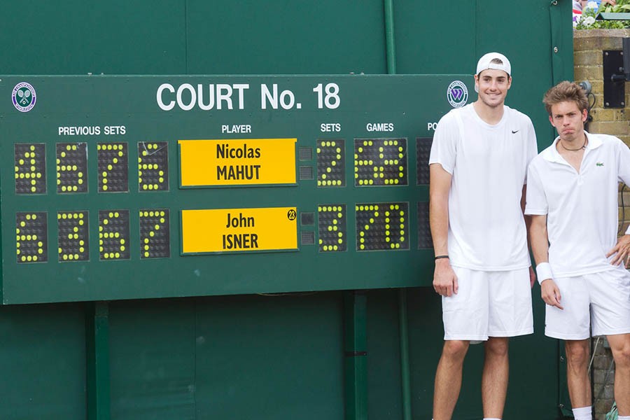 Longest match at Wimbledon was played between John Isner and Nicolas Mahut which lasted for three days