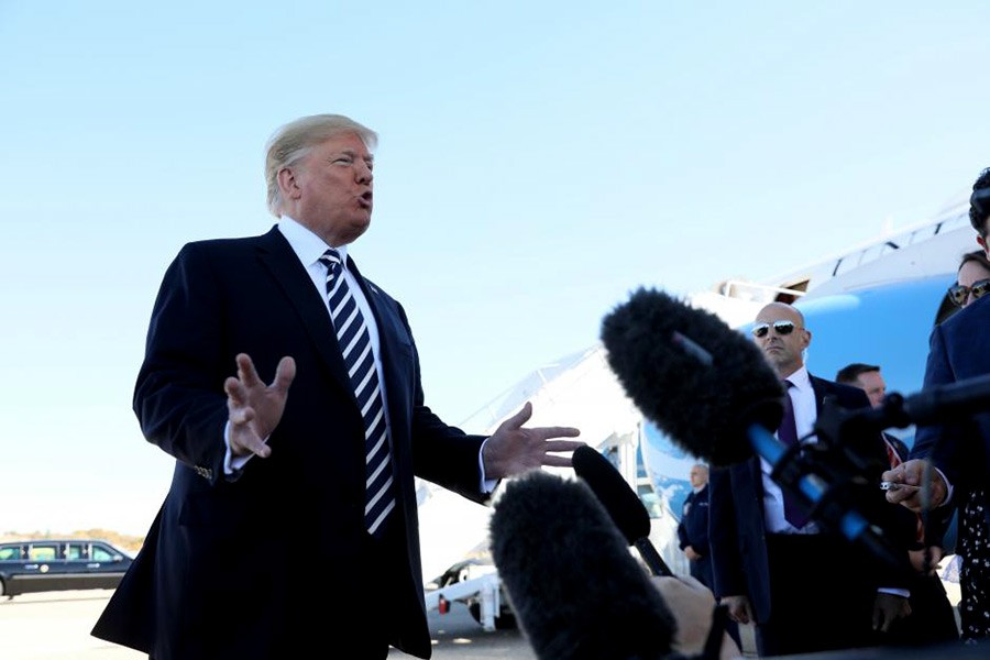 Donald Trump in Nevada on October 20, 2018 speaks about withdrawal from  START. He said: 'We're going to terminate the agreement and we're going to pull out.' 	—Photo: Reuters