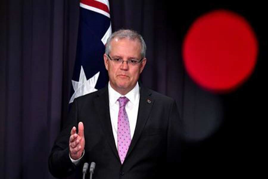 Prime Minister Scott Morrison speaks to the media during a press conference at Parliament House in Canberra, Australia, October 16, 2018. AAP/Mick Tsikas/via Reuters/Files