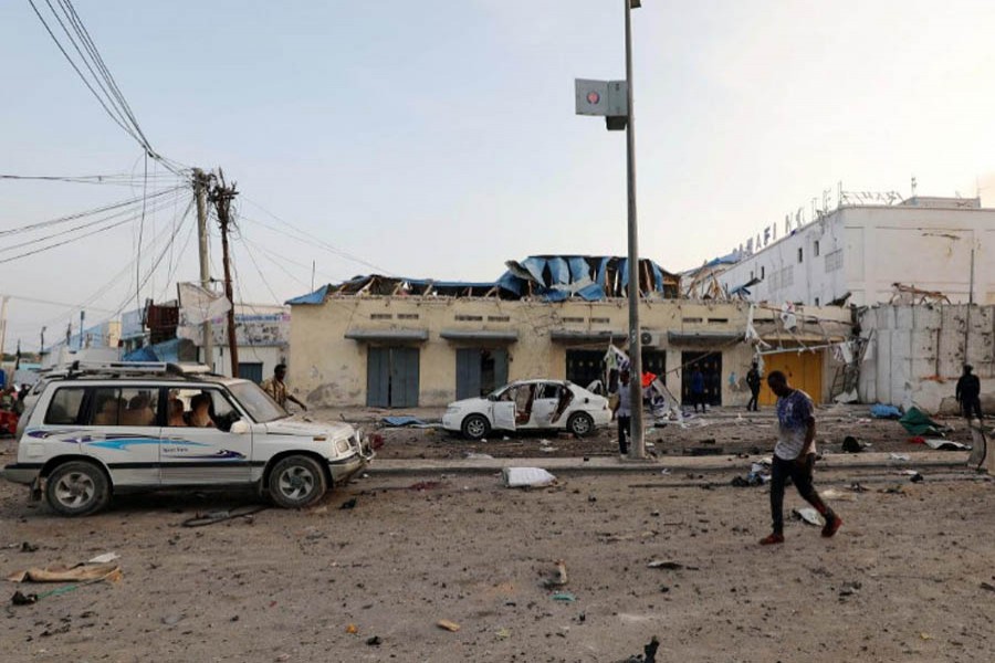A general view shows the scene of an explosion in Mogadishu, Somalia November 9, 2018 (Reuters)