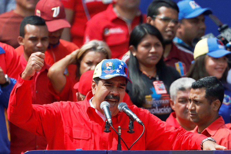 Venezuela’s President Nicolas Maduro speaks during a rally in support of the government and to commemorate the 20th anniversary of the arrival to the presidency of the late President Hugo Chavez in Caracas, Venezuela, February 2, 2019: Reuters