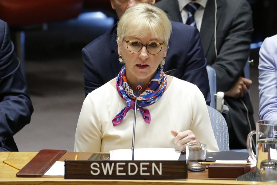 Sweden's Foreign Minister Margot Wallstrom speaks during a meeting of the United Nations Security Council held during the 73rd session of the United Nations General Assembly at the UN headquarters in New York, US on September 26, 2018 — Reuters/File