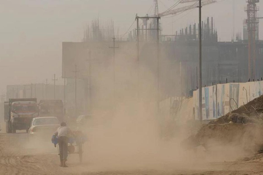Combating dust pollution in Dhaka   