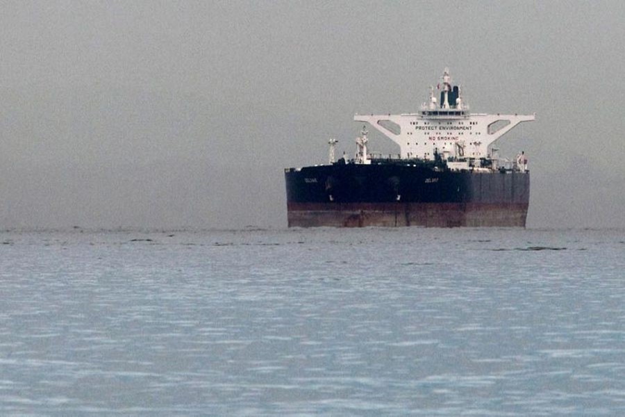 Malta-flagged Iranian crude oil supertanker "Delvar" is seen anchored off Singapore--- Reuters