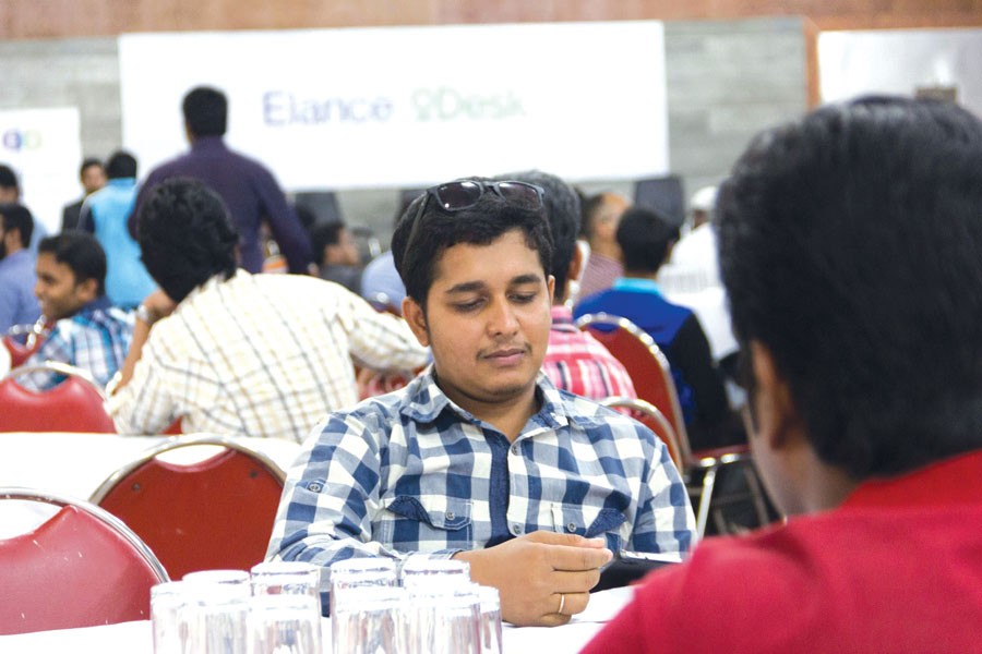 Autonu Kumar Sen attending a programme for top rated freelancers of oDesk & ELance at Marriott Convention Centre, Dhaka in 2015