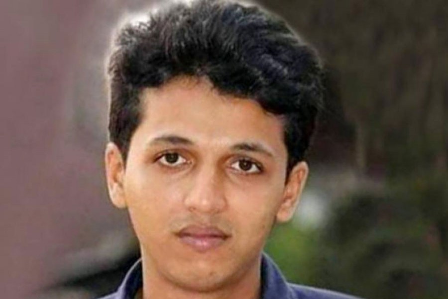 Rifat Sharif (pictured) was hacked to death by miscreants in front of the Barguna Government College on June 26 last — File photo