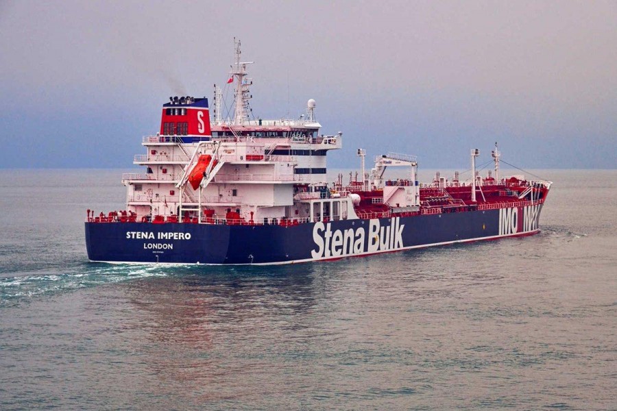 Undated handout photograph shows the Stena Impero, a British-flagged vessel owned by Stena Bulk, at an undisclosed location, obtained by Reuters on July 19, 2019. Stena Bulk/via Reuters