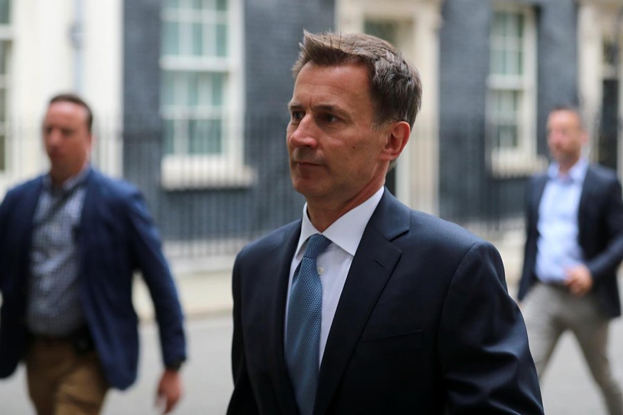 Britain's Foreign Secretary Jeremy Hunt is seen outside Downing Street in London, Britain July 20,2019 — Reuters photo