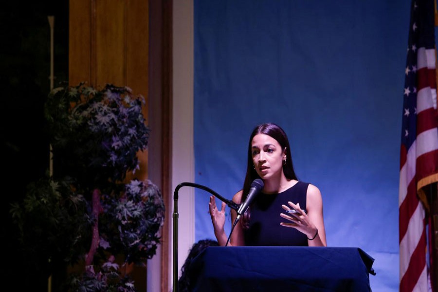 Representative Alexandria Ocasio-Cortez speaks during an Immigration Town Hall at The Nancy DeBenedittis Public School in Queens, New York, US, July 20, 2019. Reuters