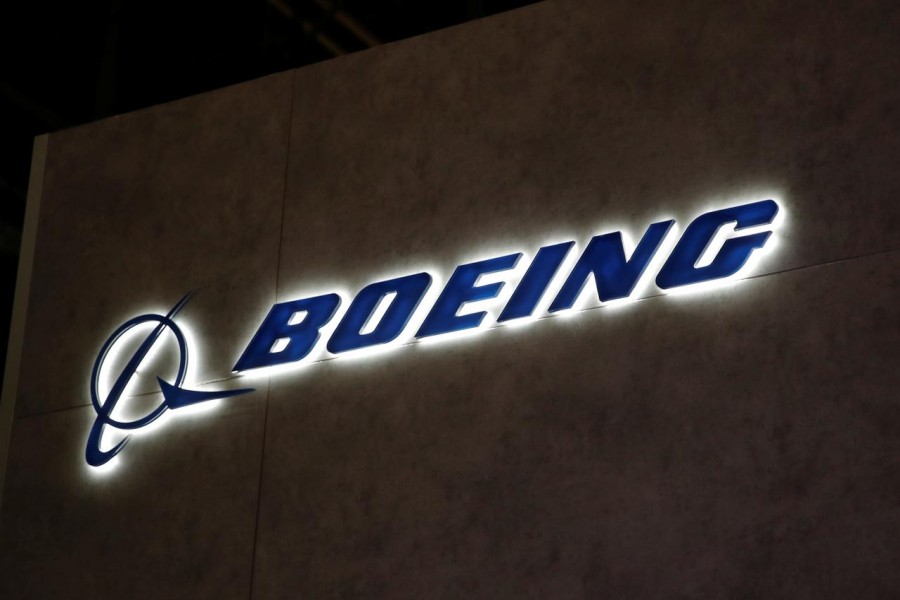 A Boeing logo is pictured during the European Business Aviation Convention & Exhibition (EBACE) at Geneva Airport, Switzerland May 28, 2018. REUTERS/Denis Balibouse