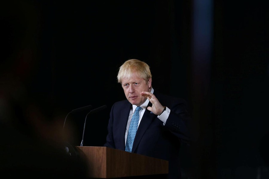 Britain's Prime Minister Boris Johnson gestures during a speech on domestic priorities at the Science and Industry Museum in Manchester, Britain on July 27, 2019 — Reuters/Files