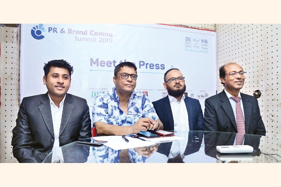 (From left)  Zillur Rahman, head of Project  and Programme of Dream Deviser, Shahidul Islam Shakhor, managing director of Rapid PR, Syed Rabius Shams, summit coordinator and CEO of Ra'dia Inc. and Nazmul Ahsan, CEO of ShobdoKolpoDrum
