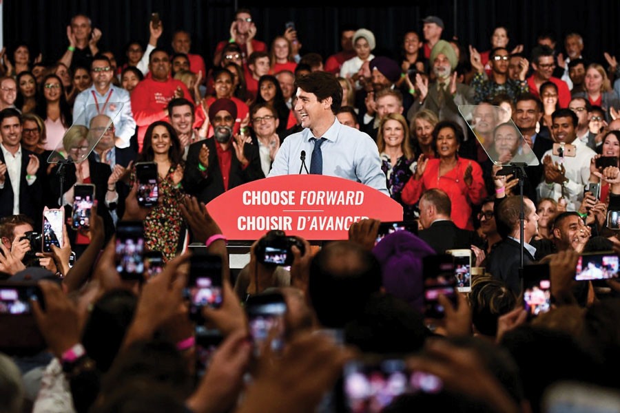 Prime Minister Justin Trudeau at his first rally of the 2019 campaign in Vancouver on September 11.        —Photo: Reuters