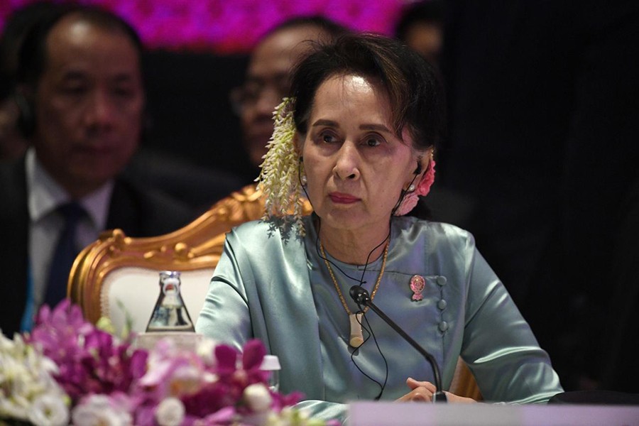State Counsellor of Myanmar Aung San Suu Kyi attends the 22nd ASEAN Plus Three Summit in Bangkok, Thailand, November 4, 2019 — Reuters/Files