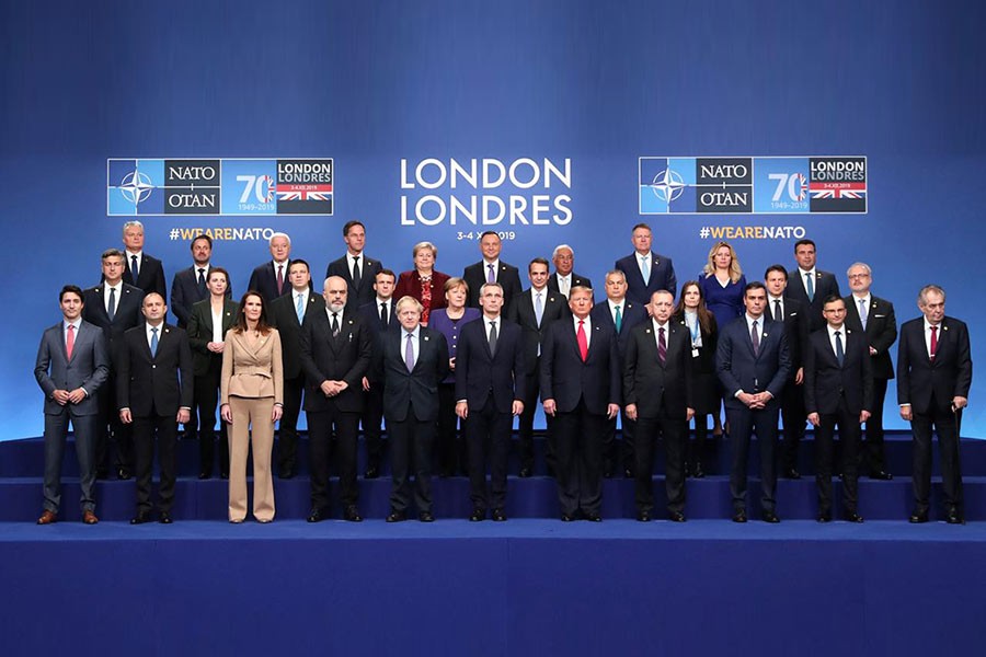 NATO leaders and Secretary General Jens Stoltenberg posing for the family picture at the NATO leaders summit in Watford, Britain December 4, 2019. -Reuters Photo