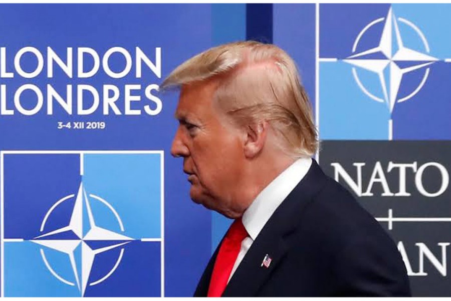 US President Donald Trump attends the NATO leaders summit in Watford, Britain, December 4, 2019. Reuters