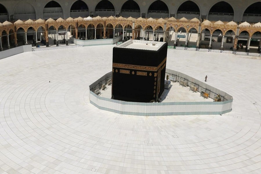 A general view of Kaaba at the Grand Mosque, which is almost empty of worshippers after Saudi authority suspended umrah (Islamic pilgrimage to Mecca) amid the fear of coronavirus outbreak, at the Muslim holy city of Mecca, Saudi Arabia, March 06, 2020. — Reuters
