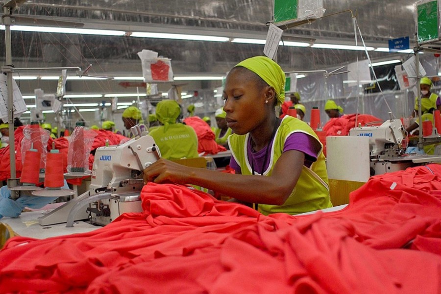 Factory workers sew garments at the Caracol Industrial Park complex in Caracol, Haiti — Reuters/Files